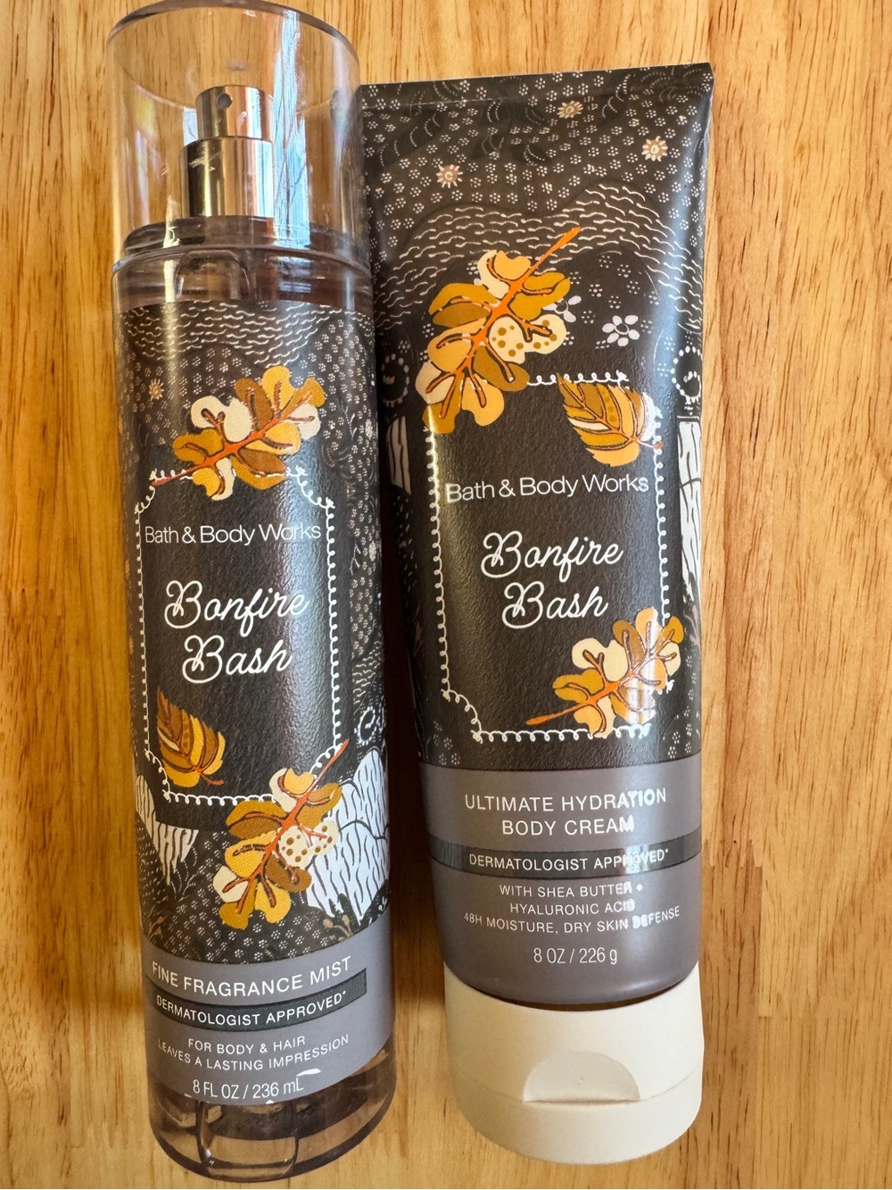 Bath & Body Works Bonfire Bash Fragrance Mist & Body Cream - Black & Gold